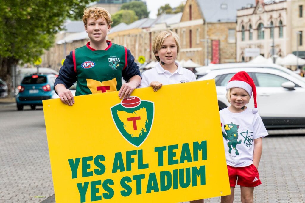 Pro-stadium supporters pack Parliament Lawns ahead of crucial vote ...