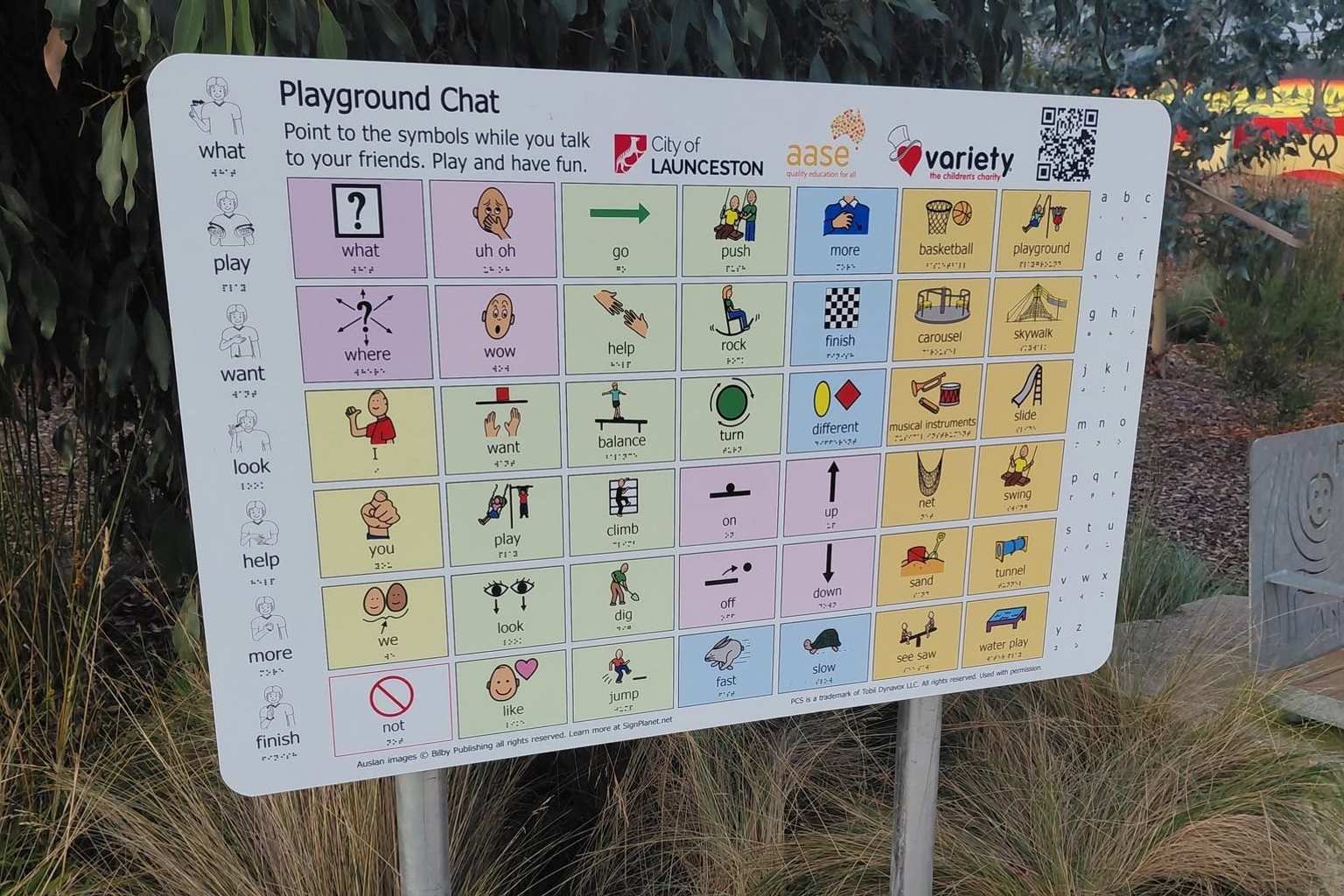 New Auslan and Braille communication board at Riverbend Park