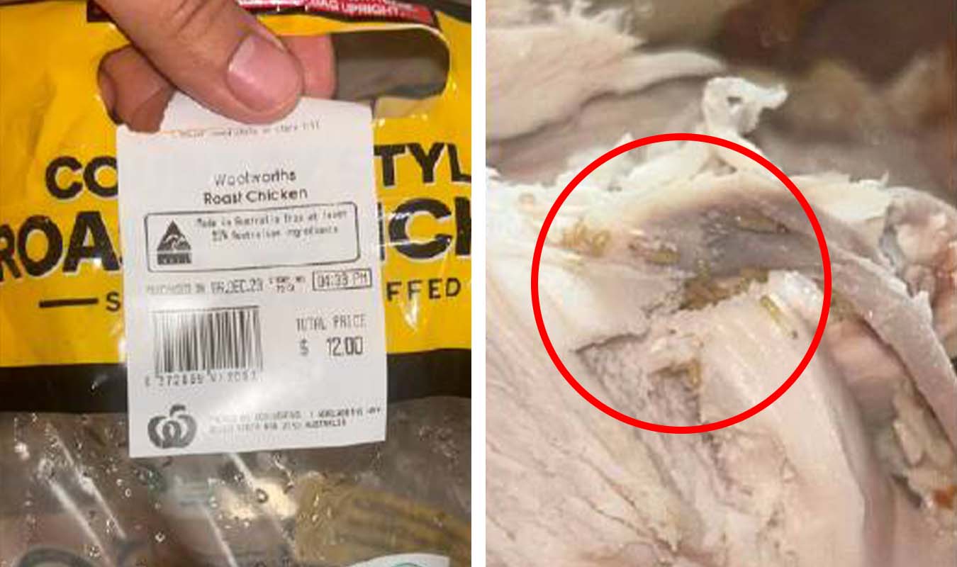 Woolworths says sorry after customer finds maggots crawling on roast